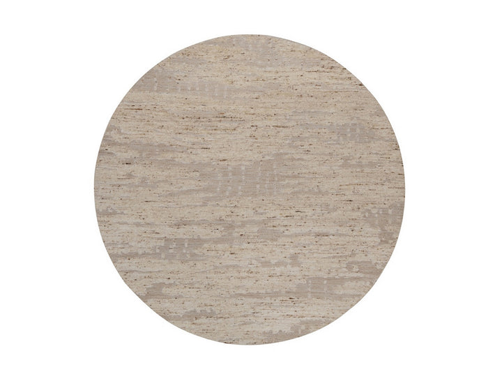 8'0" x 8'0" New Hand Knotted Ivory Wool Round Oriental Rug - MOA10292392