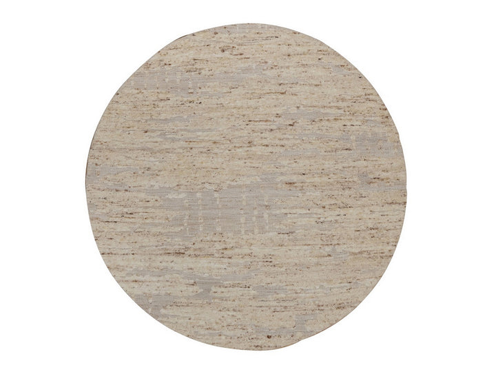 6'0" x 6'0" New Hand Knotted Ivory Wool Round Oriental Rug - MOA10292393