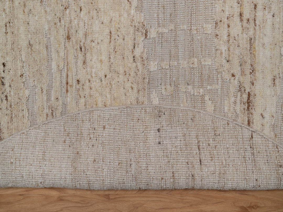 6'0" x 6'0" New Hand Knotted Ivory Wool Round Oriental Rug - MOA10292393