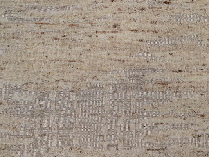 6'0" x 6'0" New Hand Knotted Ivory Wool Round Oriental Rug - MOA10292393