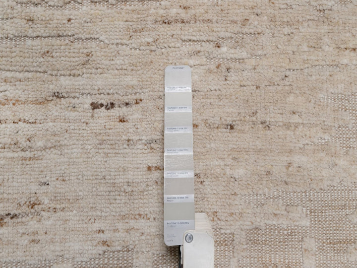 5'0" x 5'0" New Hand Knotted Ivory Wool Round Oriental Rug - MOA10292394