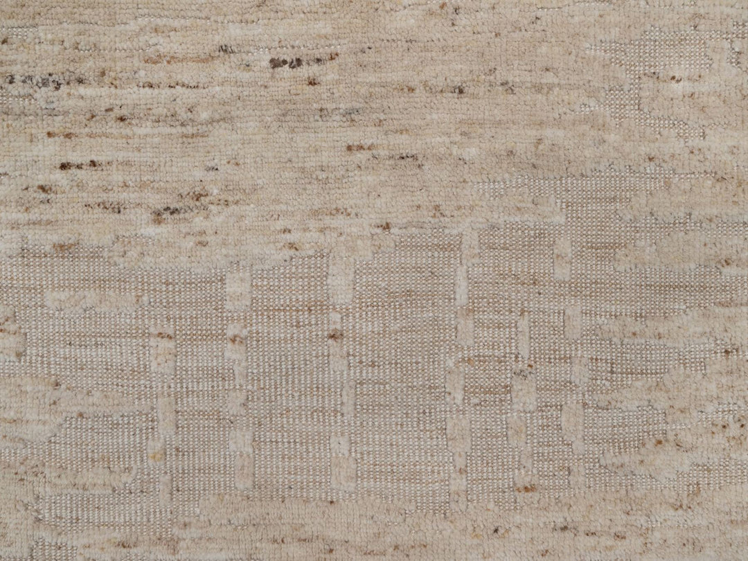 5'0" x 5'0" New Hand Knotted Ivory Wool Round Oriental Rug - MOA10292394