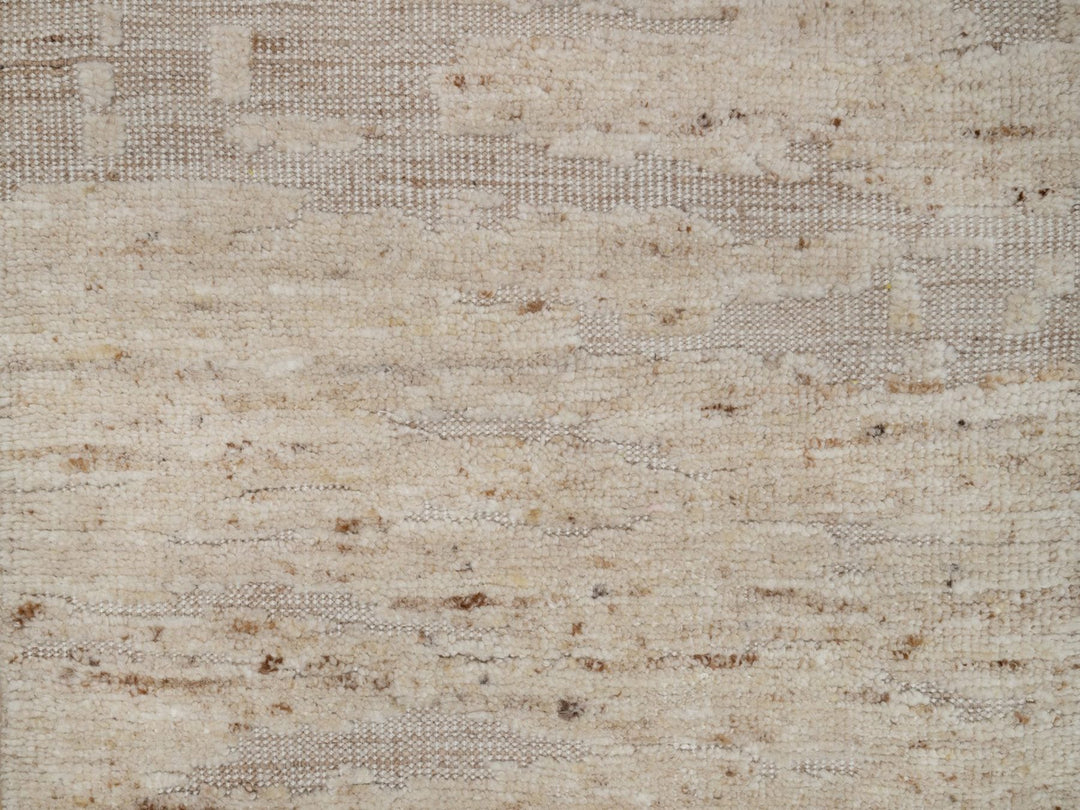 2'7" x 10'2" New Hand Knotted Ivory Wool Runner Oriental Rug - MOA10292396