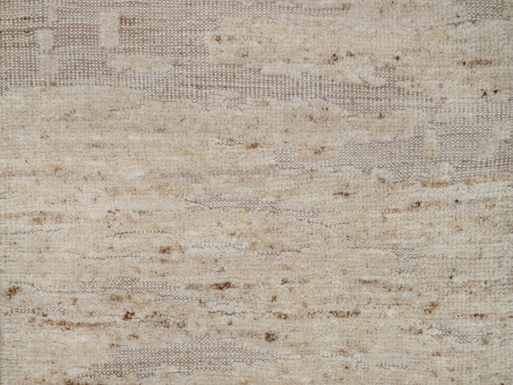 2'7" x 10'2" New Hand Knotted Ivory Wool Runner Oriental Rug - MOA10292396