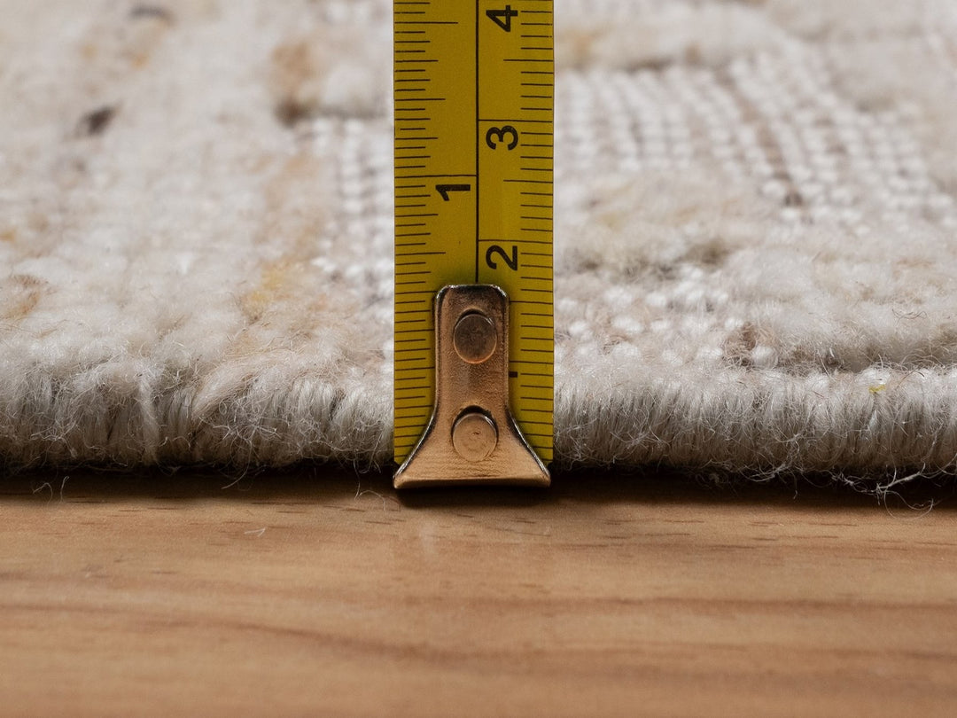 2'7" x 10'2" New Hand Knotted Ivory Wool Runner Oriental Rug - MOA10292396