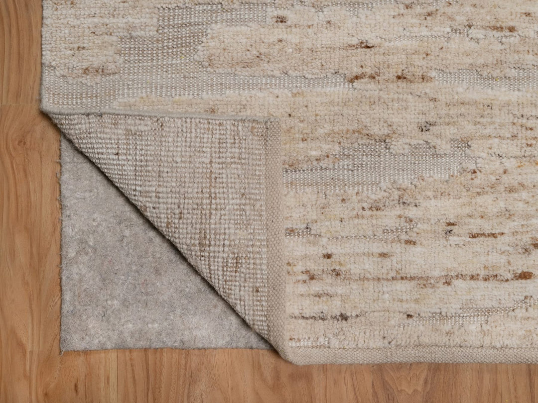 2'8" x 12'1" New Hand Knotted Ivory Wool Runner Oriental Rug - MOA10292397