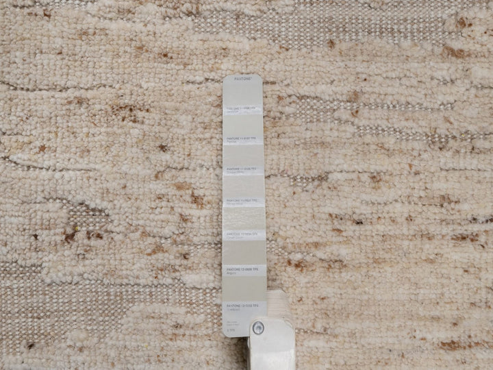 2'8" x 12'1" New Hand Knotted Ivory Wool Runner Oriental Rug - MOA10292397