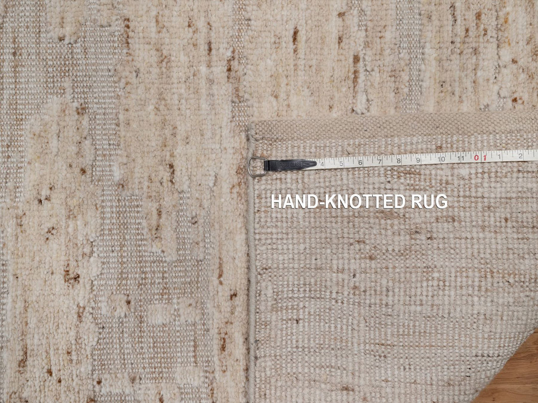 2'8" x 12'1" New Hand Knotted Ivory Wool Runner Oriental Rug - MOA10292397