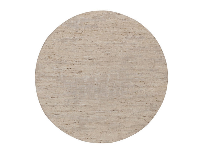 4'11" x 4'11" New Hand Knotted Ivory Wool Round Oriental Rug - MOA10292398