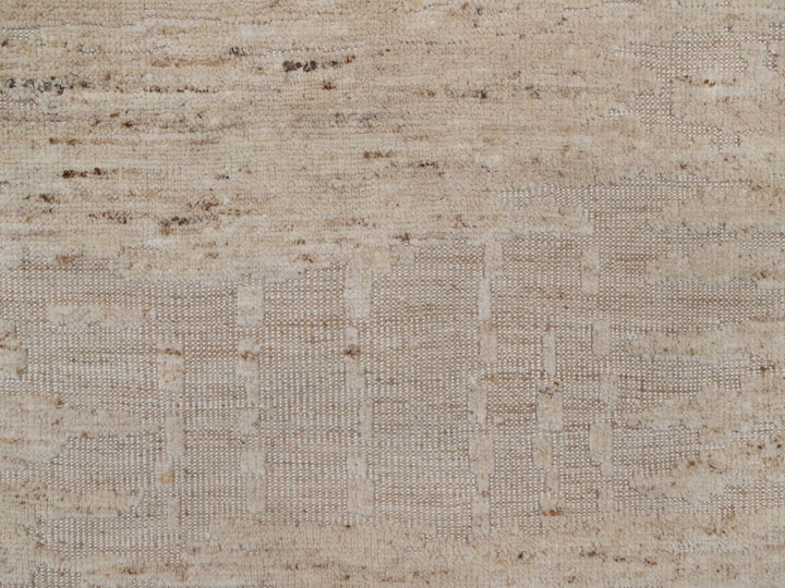 4'11" x 4'11" New Hand Knotted Ivory Wool Round Oriental Rug - MOA10292398