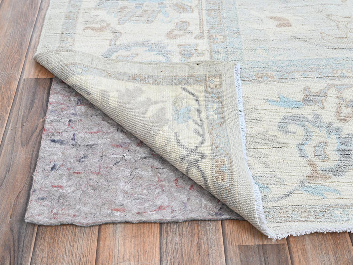 8'11" x 11'10" New Hand Knotted Grey Wool Rectangle Oriental Rug - MOA102923