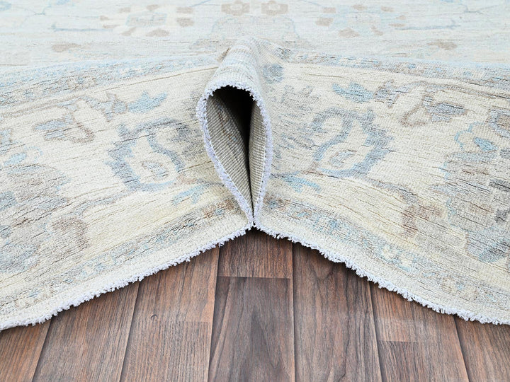 8'11" x 11'10" New Hand Knotted Grey Wool Rectangle Oriental Rug - MOA102923