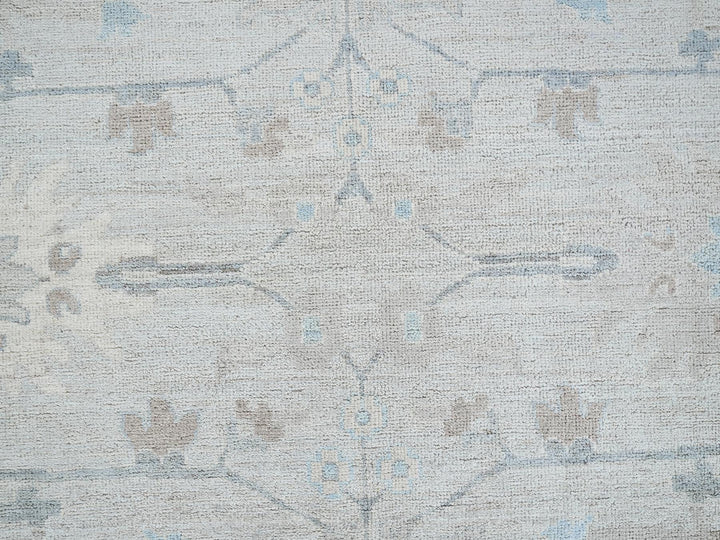 8'11" x 11'10" New Hand Knotted Grey Wool Rectangle Oriental Rug - MOA102923