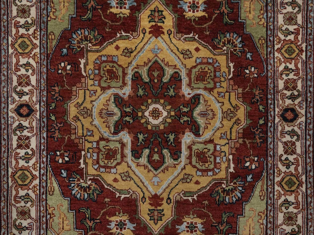 3'1" x 5'2" New Hand Knotted Red Wool Rectangle Oriental Rug - MOA10292402