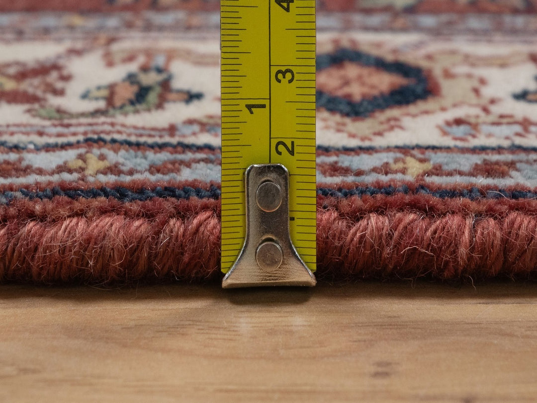 3'1" x 5'2" New Hand Knotted Red Wool Rectangle Oriental Rug - MOA10292402