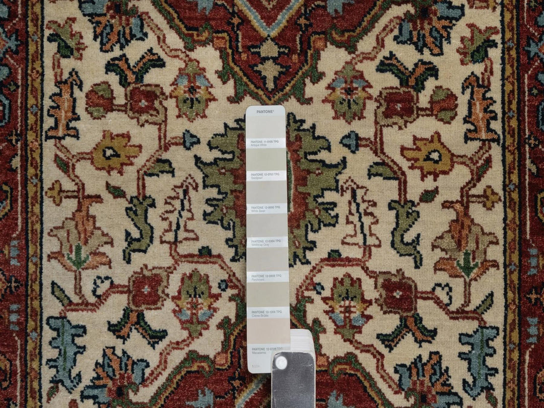 2'7" x 12'1" New Hand Knotted Ivory Wool Runner Oriental Rug - MOA10292404