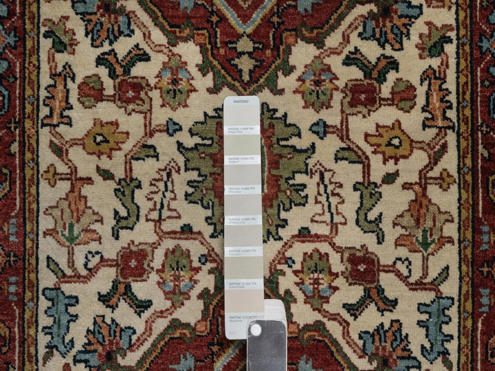 2'7" x 12'1" New Hand Knotted Ivory Wool Runner Oriental Rug - MOA10292404