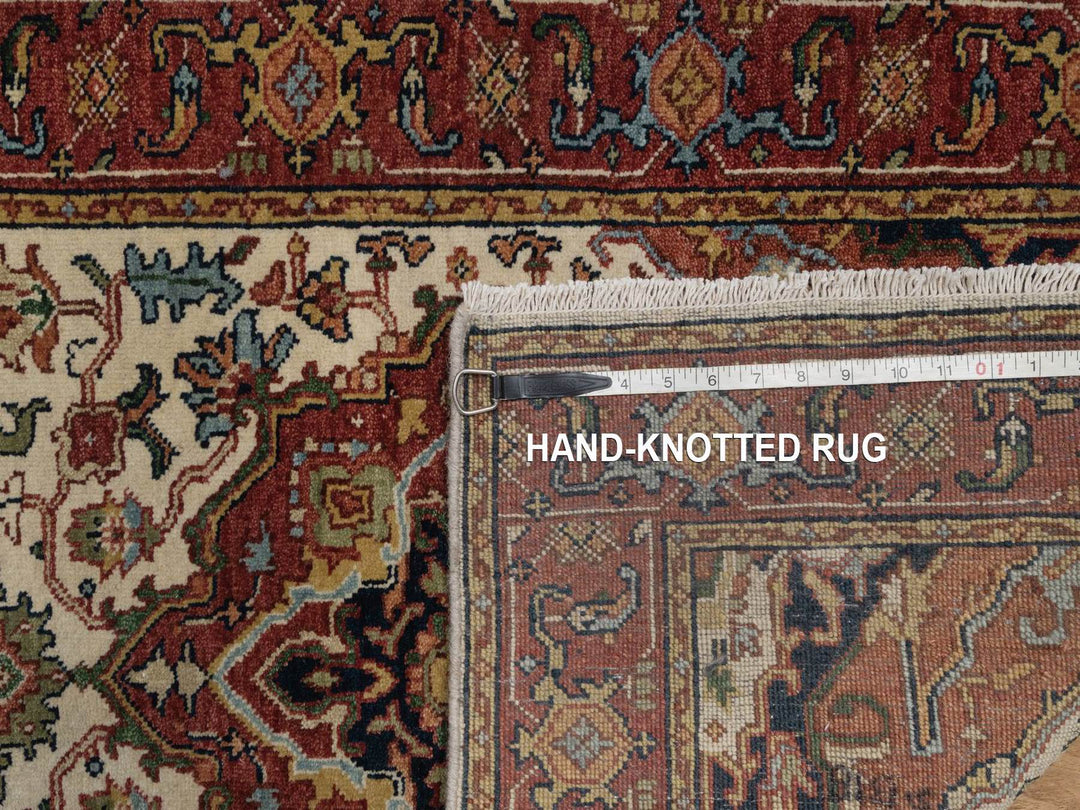 2'7" x 12'1" New Hand Knotted Ivory Wool Runner Oriental Rug - MOA10292404