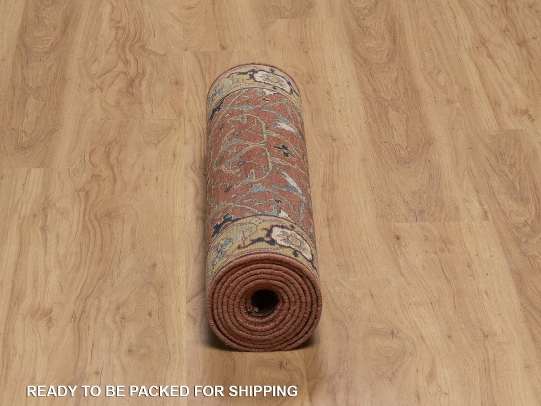 2'8" x 10'1" New Hand Knotted Red Wool Runner Oriental Rug - MOA10292406