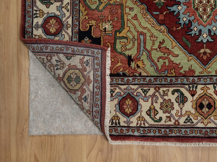 5'0" x 7'2" New Hand Knotted Red Wool Rectangle Oriental Rug - MOA10292407