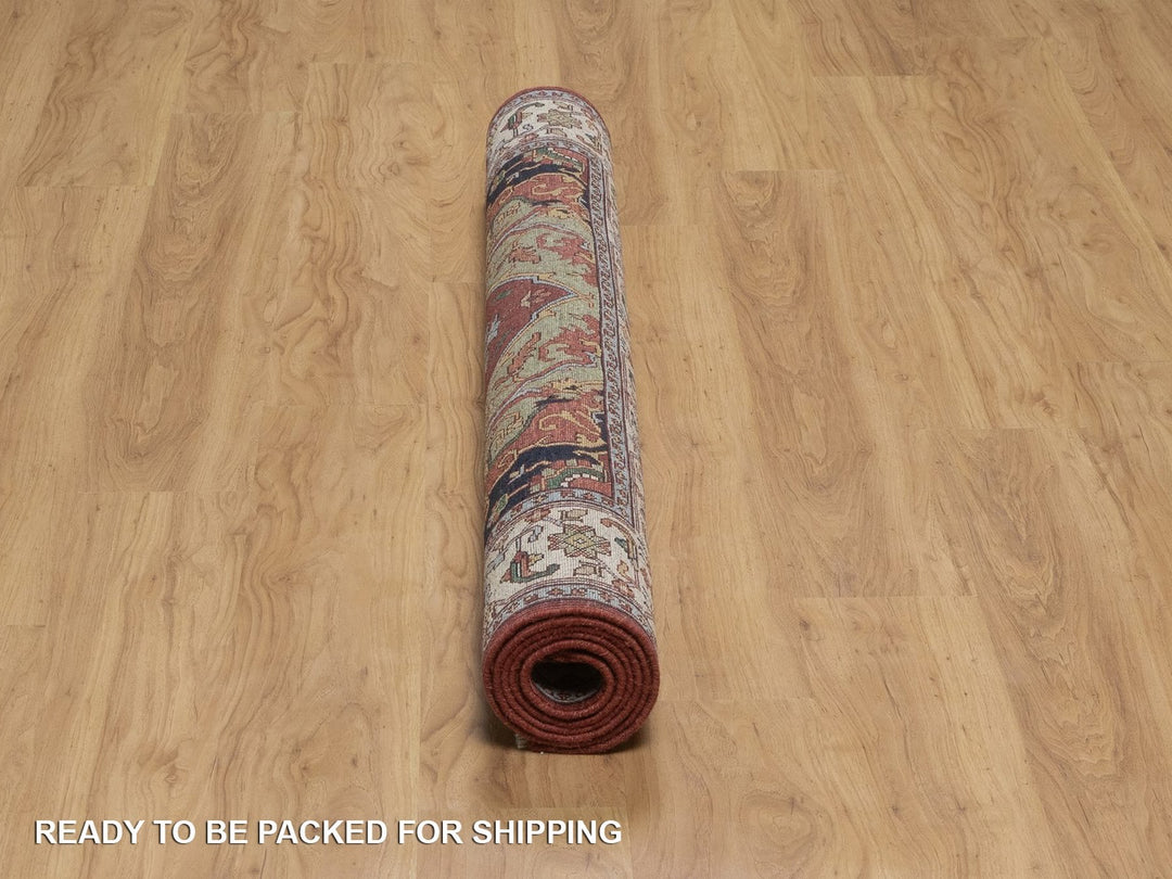 5'0" x 7'2" New Hand Knotted Red Wool Rectangle Oriental Rug - MOA10292407