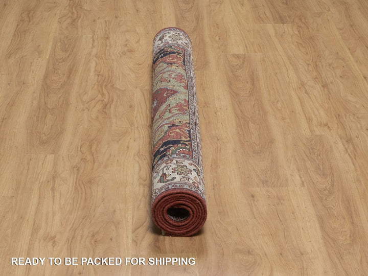 5'0" x 7'2" New Hand Knotted Red Wool Rectangle Oriental Rug - MOA10292407