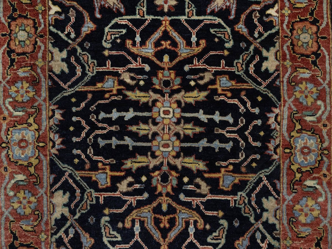 2'7" x 12'2" New Hand Knotted Blue Wool Runner Oriental Rug - MOA10292408