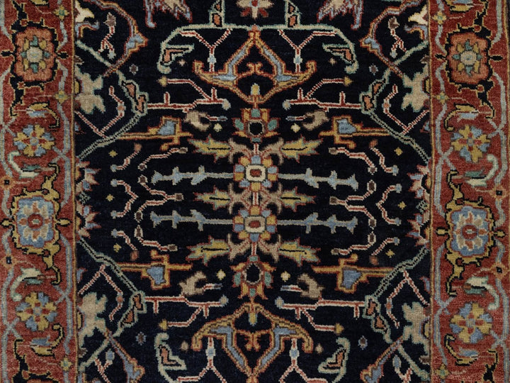 2'7" x 12'2" New Hand Knotted Blue Wool Runner Oriental Rug - MOA10292408