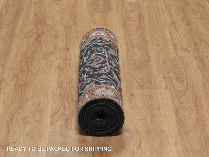 2'7" x 12'2" New Hand Knotted Blue Wool Runner Oriental Rug - MOA10292408