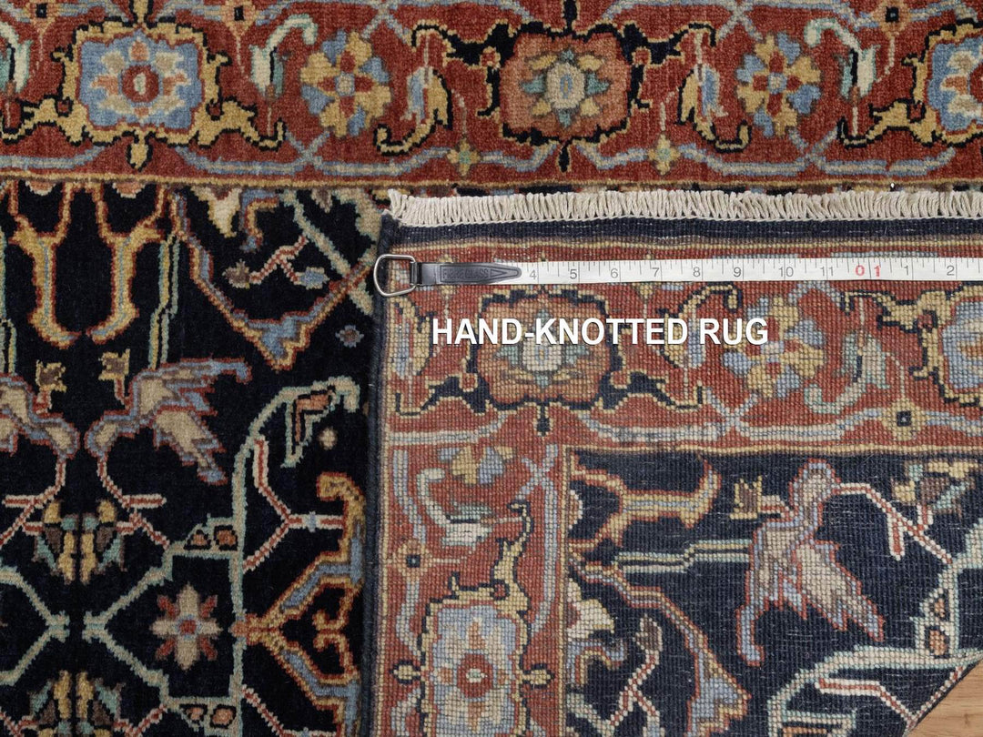 2'7" x 12'2" New Hand Knotted Blue Wool Runner Oriental Rug - MOA10292408