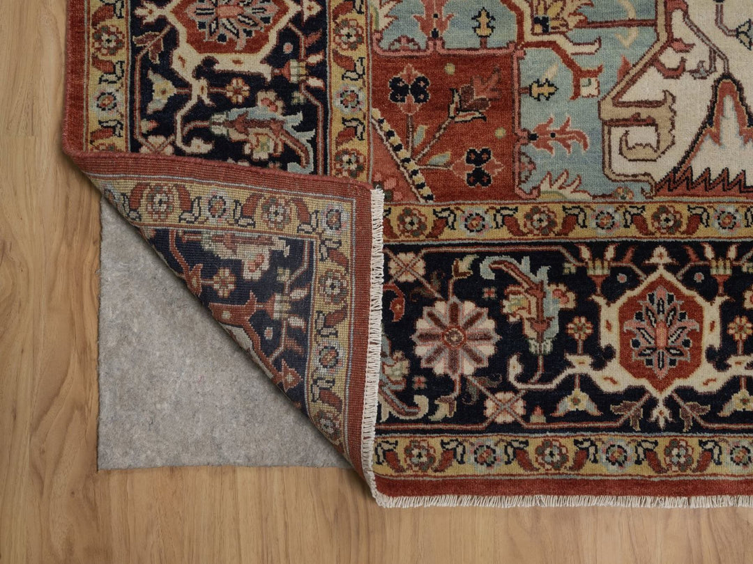 8'1" x 10'1" New Hand Knotted Red Wool Rectangle Oriental Rug - MOA10292410