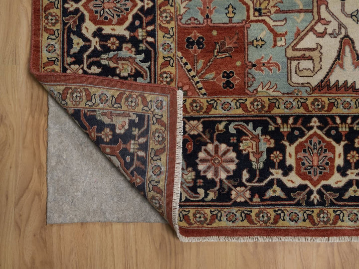 8'1" x 10'1" New Hand Knotted Red Wool Rectangle Oriental Rug - MOA10292410