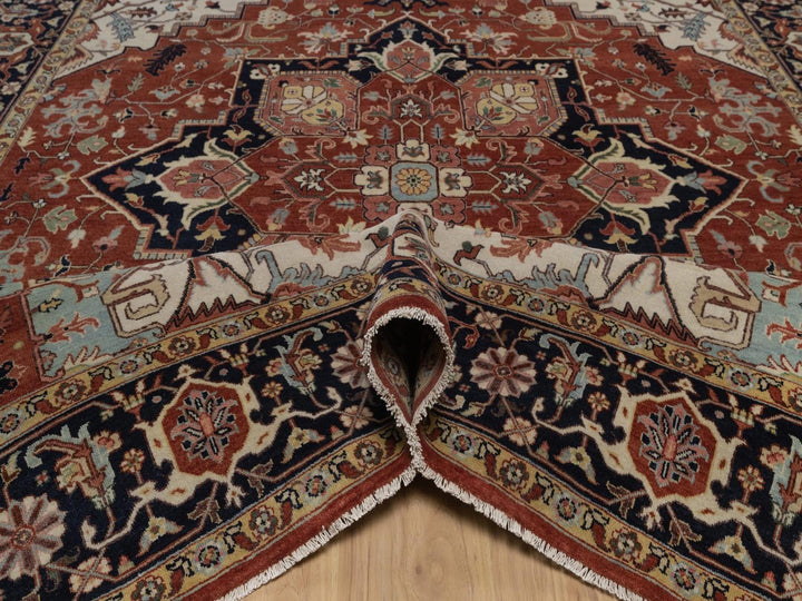 8'1" x 10'1" New Hand Knotted Red Wool Rectangle Oriental Rug - MOA10292410