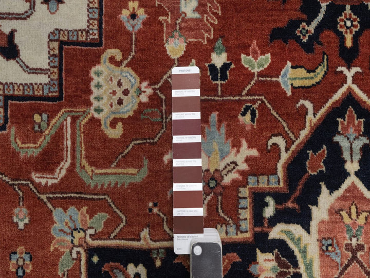 8'1" x 10'1" New Hand Knotted Red Wool Rectangle Oriental Rug - MOA10292410