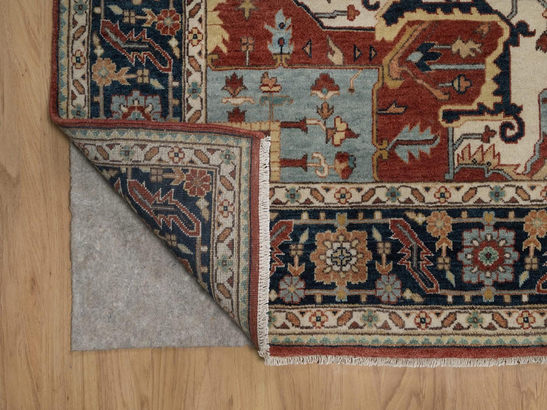 8'0" x 10'1" New Hand Knotted Red Wool Rectangle Oriental Rug - MOA10292411