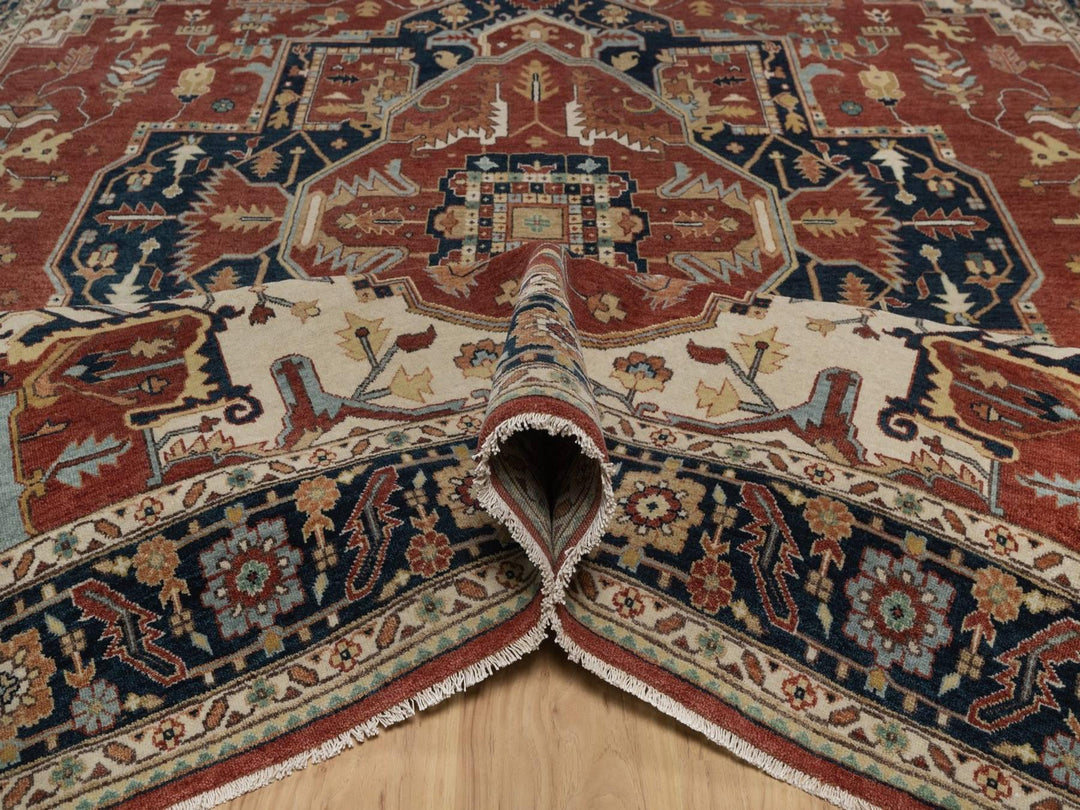 8'0" x 10'1" New Hand Knotted Red Wool Rectangle Oriental Rug - MOA10292411