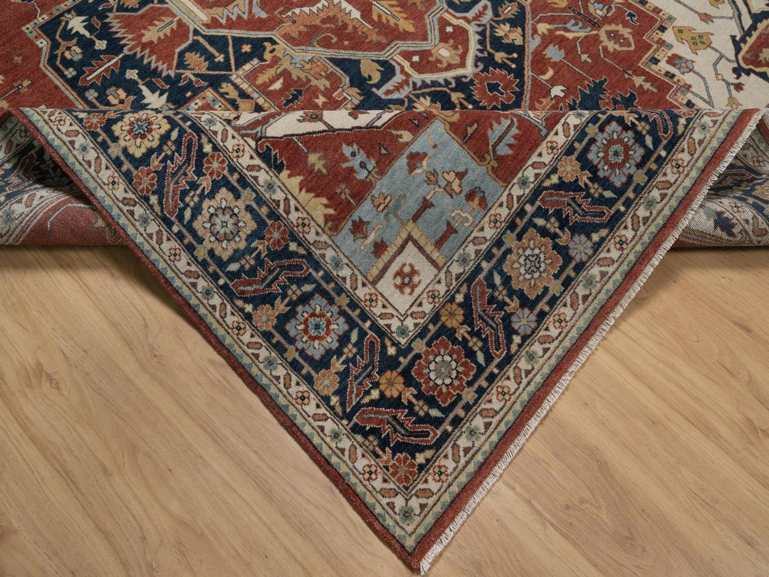 8'0" x 10'1" New Hand Knotted Red Wool Rectangle Oriental Rug - MOA10292411