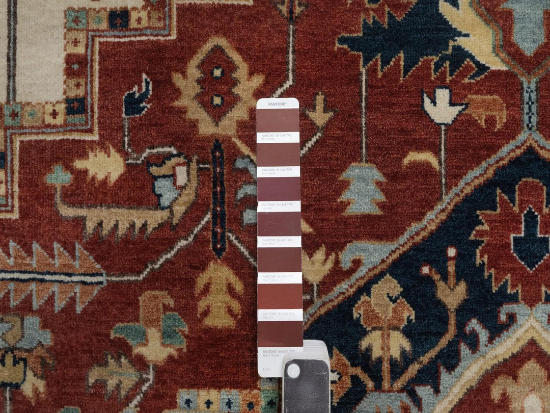 8'0" x 10'1" New Hand Knotted Red Wool Rectangle Oriental Rug - MOA10292411