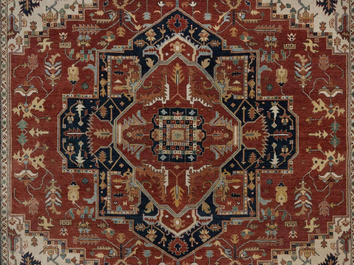 8'0" x 10'1" New Hand Knotted Red Wool Rectangle Oriental Rug - MOA10292411
