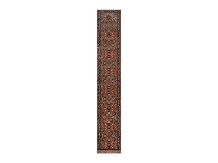 2'7" x 17'11" New Hand Knotted Red Wool Runner Oriental Rug - MOA10292412
