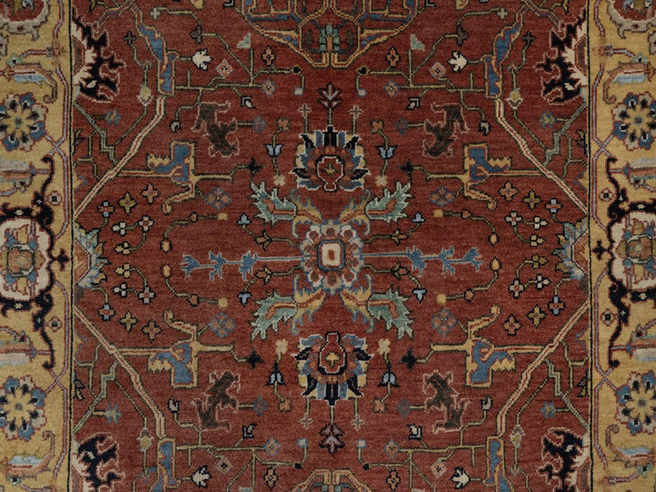 4'0" x 6'0" New Hand Knotted Red Wool Rectangle Oriental Rug - MOA10292414