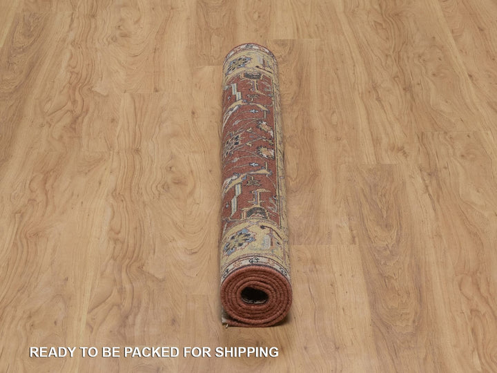 4'0" x 6'0" New Hand Knotted Red Wool Rectangle Oriental Rug - MOA10292414