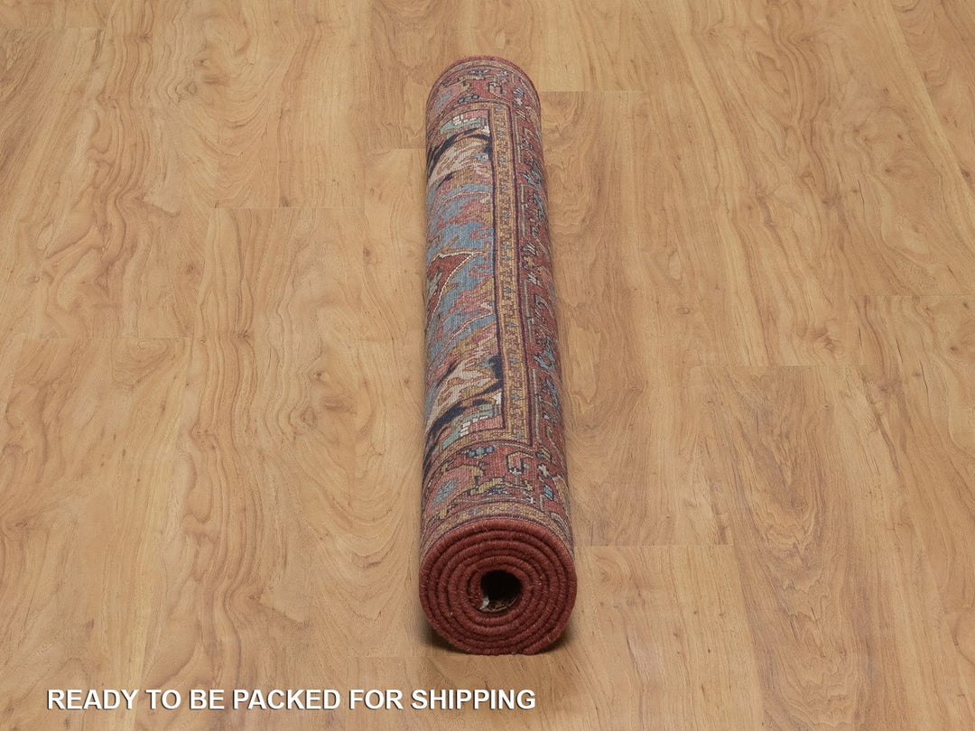 4'1" x 6'2" New Hand Knotted Red Wool Rectangle Oriental Rug - MOA10292415