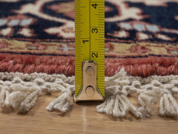 5'0" x 5'0" New Hand Knotted Red Wool Round Oriental Rug - MOA10292416