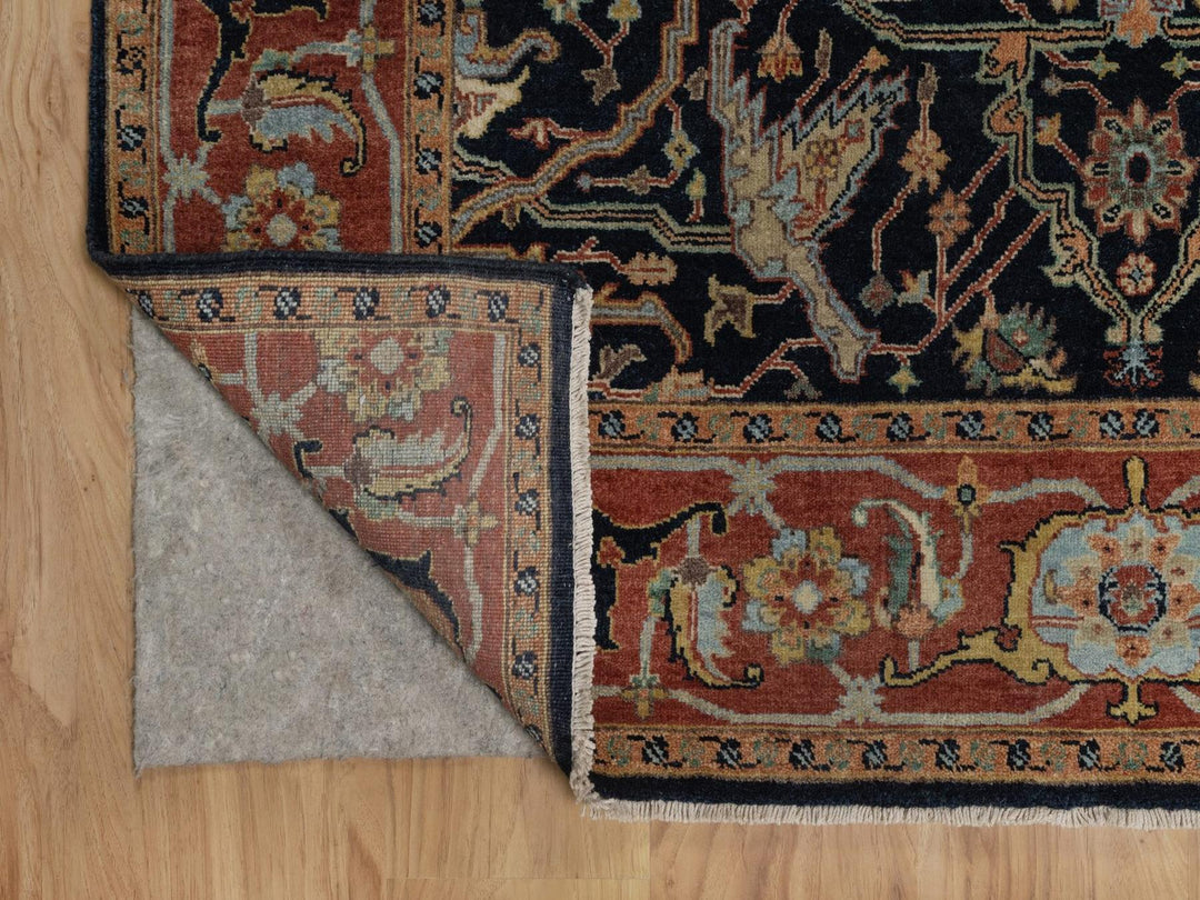 5'1" x 7'1" New Hand Knotted Blue Wool Rectangle Oriental Rug - MOA10292418