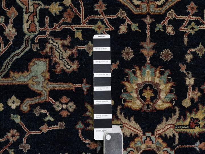 5'1" x 7'1" New Hand Knotted Blue Wool Rectangle Oriental Rug - MOA10292418