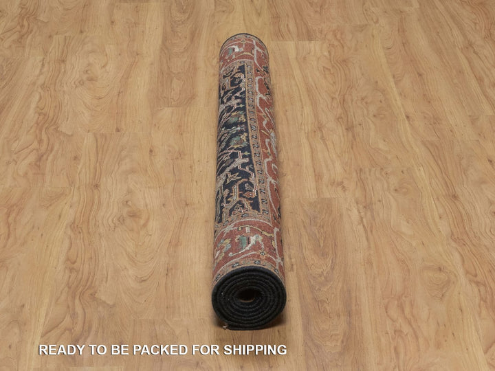 5'1" x 7'1" New Hand Knotted Blue Wool Rectangle Oriental Rug - MOA10292418