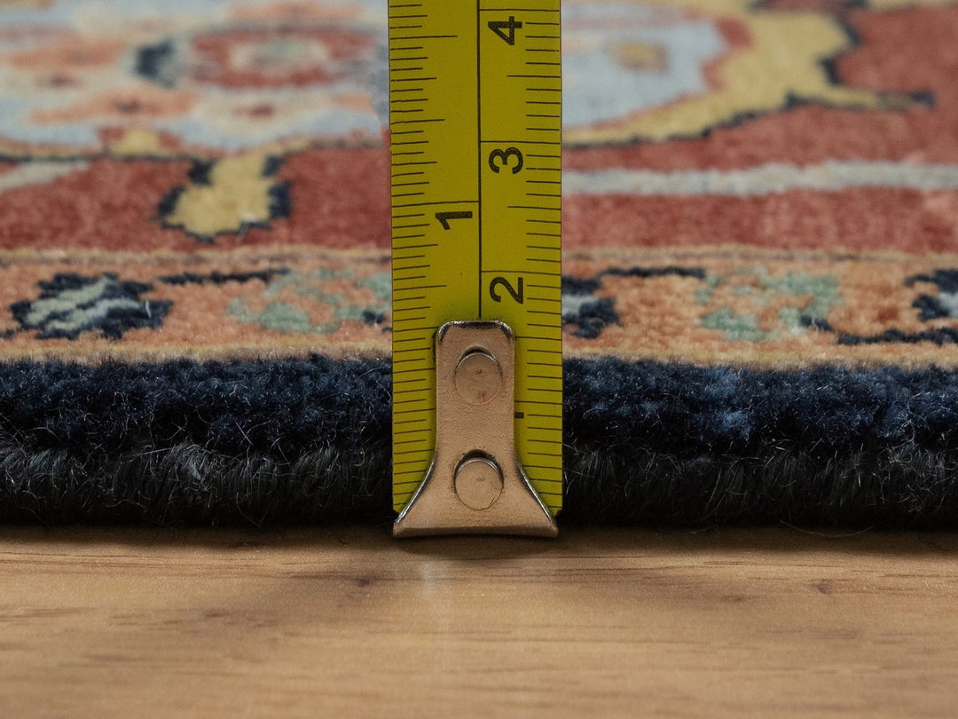 5'1" x 7'1" New Hand Knotted Blue Wool Rectangle Oriental Rug - MOA10292418