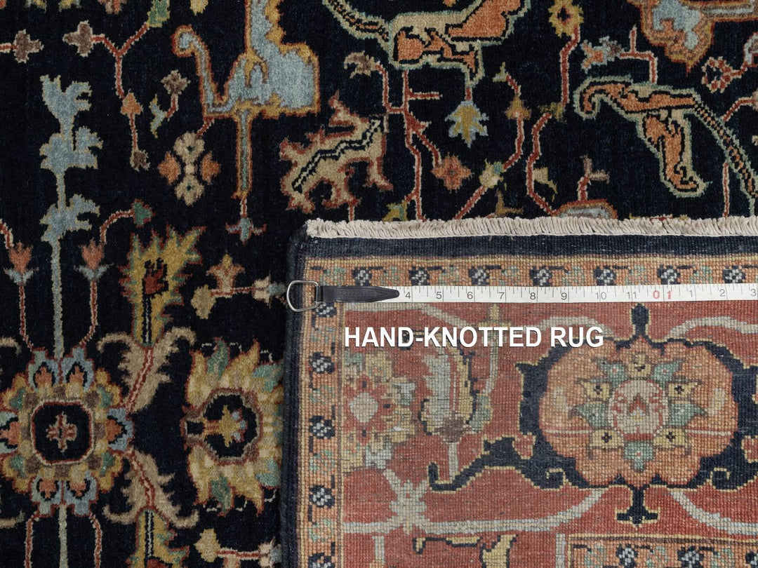 5'1" x 7'1" New Hand Knotted Blue Wool Rectangle Oriental Rug - MOA10292418