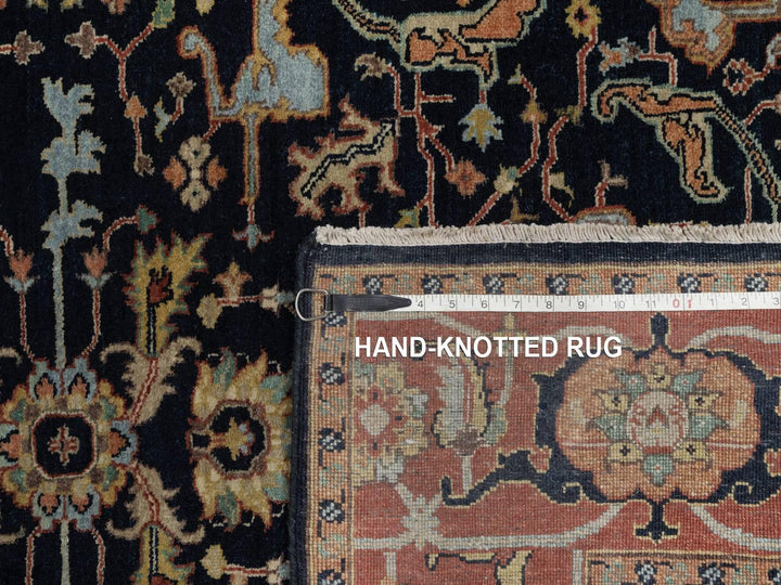 5'1" x 7'1" New Hand Knotted Blue Wool Rectangle Oriental Rug - MOA10292418